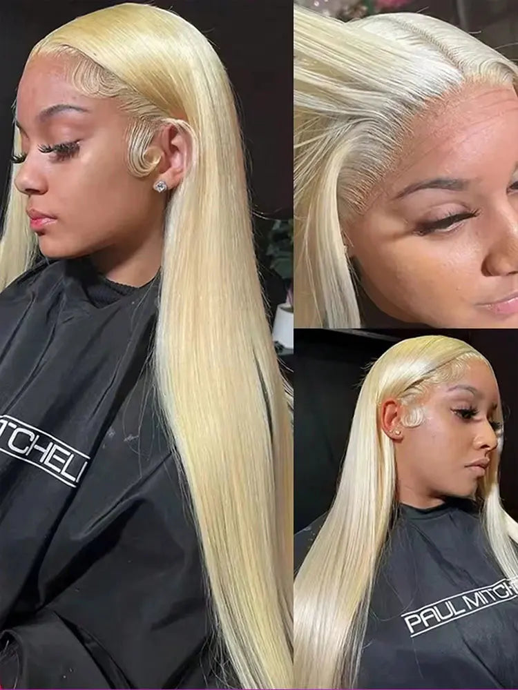 Blonde Wig Straight 613 Hd Lace Frontal Wig 13X6 13X4 Transparent Brazilian Straight Lace Front Wigs  30 34 Inch Human Hair