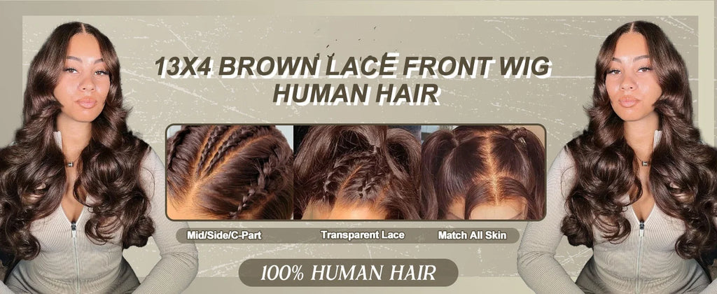 13x4 Chocolate Brown Body Wave Lace Front Wig 30 36 Inch 100% Brazilian Human Hair Wigs Lace Front Wig 13x6 Brown Wig For Women