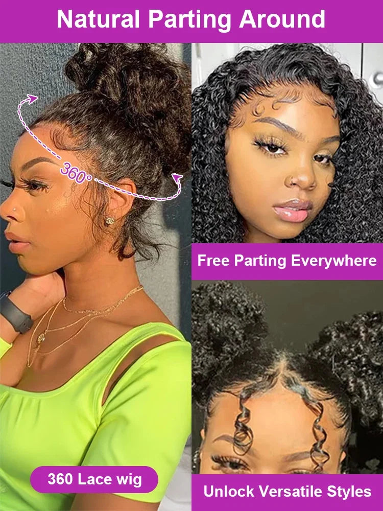 40 50 Inch Deep Wave Frontal Wig 13x4 13x6 360 HD Lace Frontal Wigs 300 Density Water Curly Human Hair Lace Front Wigs For Women
