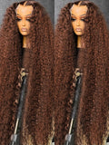 Chocolate Brown Hd Lace Frontal Curly Wigs