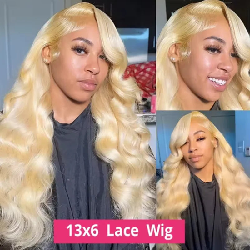 20 34 Inch 250% Density 613 Human Hair Wig 13x6 Hd Lace Frontal Wig Body Wave Lace Front Wig Honey Blonde Human hair For Women