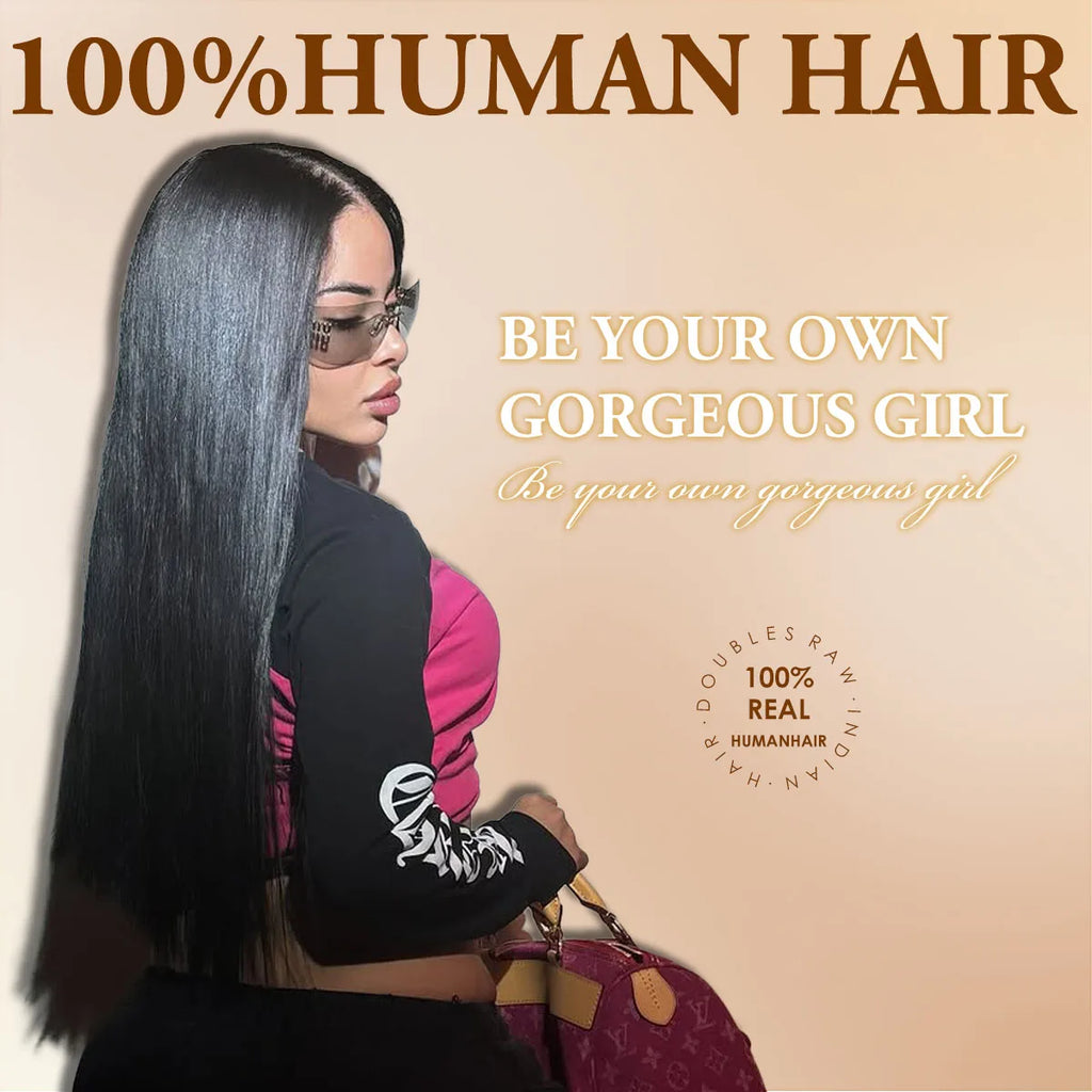 Bone Straight Lace Front Wigs Human Hair Brazilian 13x4 13x6 5x5HD Transparent Lace Frontal Wigs For Women 40 Inches 220 Density