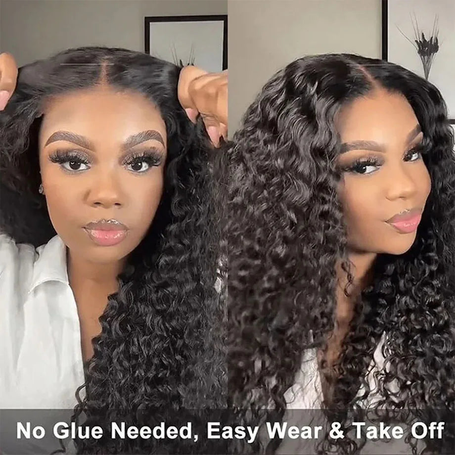Curly Glueless Wigs Human Hair Ready To Wear 13x6 Deep Wave Hd Lace Front Human Hair Wig Transparent Curly Water Wave Lace Wigs
