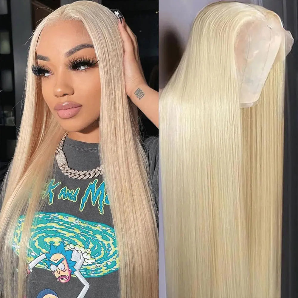 Blonde Wig Straight 613 Hd Lace Frontal Wig 13X6 13X4 Transparent Brazilian Straight Lace Front Wigs  30 34 Inch Human Hair