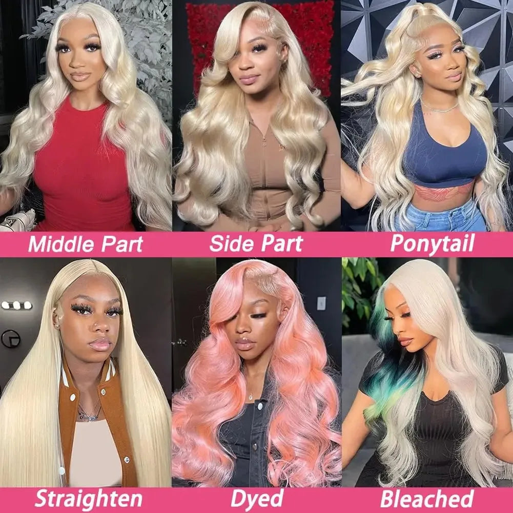 613 Body Wave Human Hair Wig 13x6 Hd Lace Frontal Wig Pre Plucked Brazilian 30 inch Blonde 613 Lace Front Wigs 13x4 Lace Wig